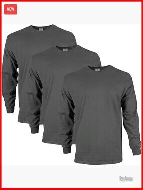 Heavyweight Long Sleeve Cotton T-Shirt Multipack for Everyday Wear
